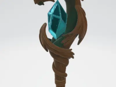 magic stick with dragon stone 3D model