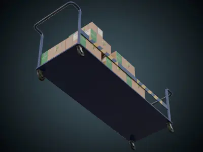 Transport Trolley 1B Low-poly 3D model by weeray