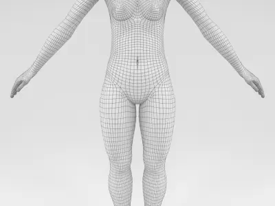 headless female fashion mannequin relaxed set Low-poly 3D model