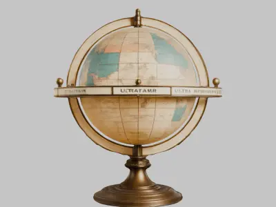 Antique World Globe - 3D Model Low-poly 3D model