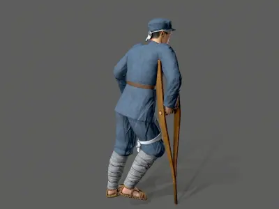 the wounded Low-poly 3D model