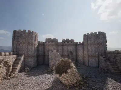 Ultimate Medieval Castle  Walls And Towers  40 Assets Low-poly 3D model