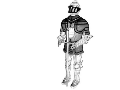 armor 3D model knight holding sword 3D model
