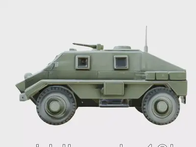 Armored Infantry Fighting Vehicle with Soft Angles Low-poly 3D model