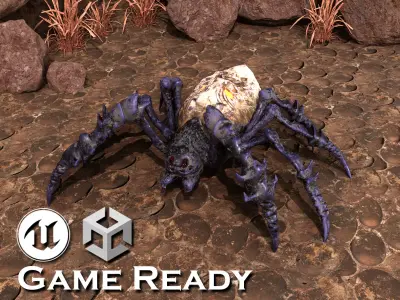 Giant Spider - The Demon Face Low-poly 3D model