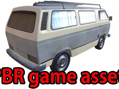 PBR T3 Van Lowpoly Low-poly 3D model