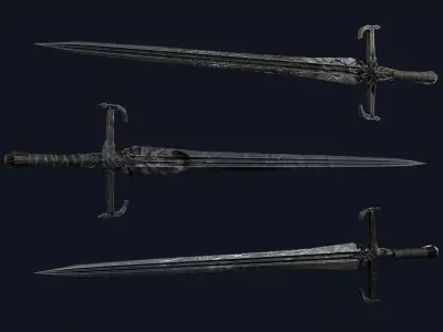 Cursed Maiden Knight Sword Low-poly 3D model