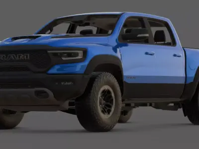 2021 Ram 1500 TRX 3D Model  The Ultimate Off-Road Pickup Low-poly 3D model