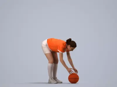 00468Gloria006 - Adult Caucasian woman exercising in 3D model