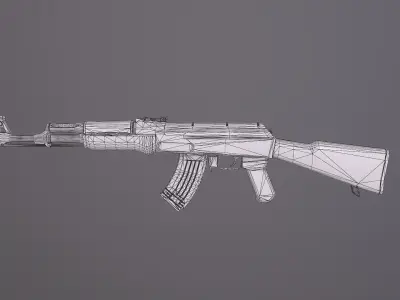 AK-47 old version Low-poly 3D model