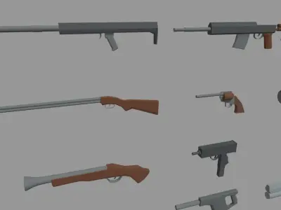 Low Poly Weapon Pack 01 Low-poly 3D model