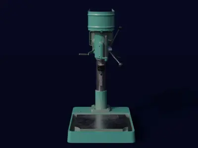 Vintage NS-12 drilling machine Low-poly 3D model