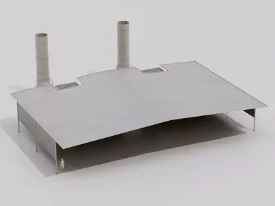 Hangar Exterior 4 Low-poly 3D model