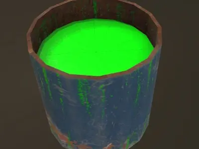 Toxic Waste Tank Low-poly 3D model