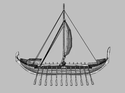 Boat Model viking ship - viking ship 3D model