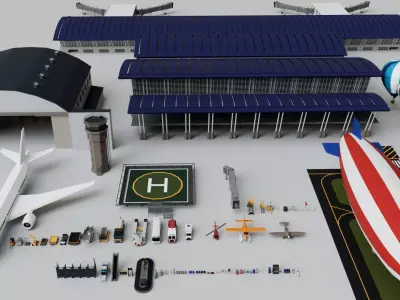 Airport Mega Collection Pack Low-poly 3D model