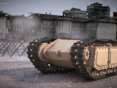 Tactical Mini Explosive Crawler Sand Used Rigged 3D model