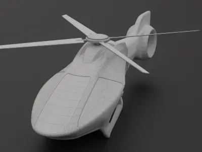 Sci-fi Military surveillance Helicopter Low-poly 3D model