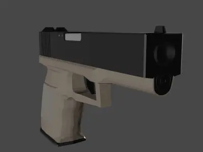 Pistol lowpoly for games Low-poly 3D model