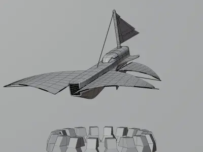 Spaceship Aircraft model with textures 3D model