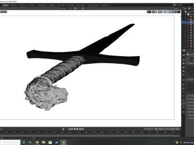 Medieval longsword 3D model