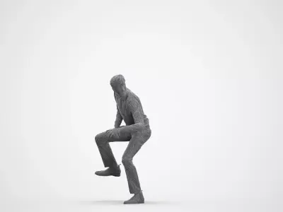 Basics0018 - A set containing 5 models of male adults sitting 3D model