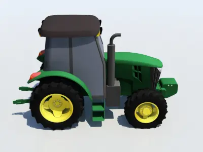Utility Tractor  5100E static low poly Low-poly 3D model