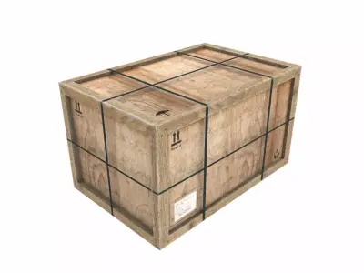 Old Wooden Cargo Crate 11 PBR Low-poly 3D model