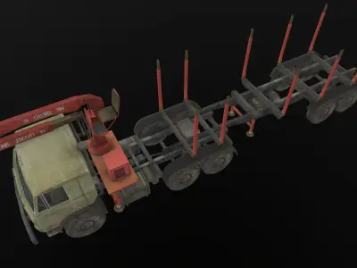 Kamaz Crane Low-poly 3D model