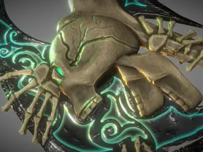 Skelton Axe Low-poly 3D model
