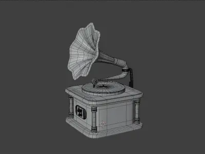 Phonograph Cartoon Music 3D model