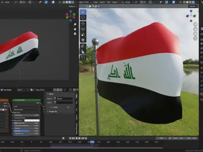 Animated Iraq Flags 3D model