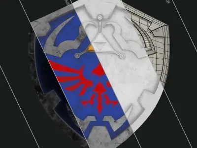 Hylian Shield PBR Low-poly 3D model