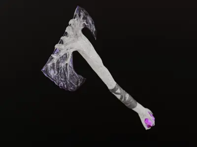 Living Wood Axe Low-poly 3D model