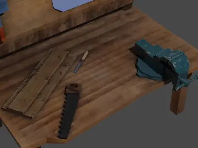 Workbench Low-poly 3D model purchase