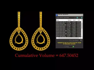 Gold Bali Earring - 0021 3D print model