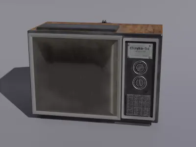 Retro television CHAYKA-74 Low-poly 3D model