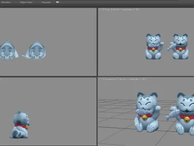 Cartoon beckoning cat - Lucky Cat - Store mascot Low-poly 3D model