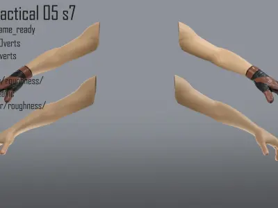 FPS hand glove tactical 05 s7 Low-poly 3D model