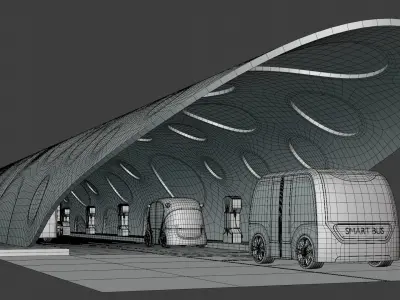 Future EV charging stations 3D Model Pack