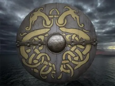 viking shield 6 Low-poly 3D model