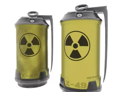 Futuristic Atomic Grenade Low-poly 3D model