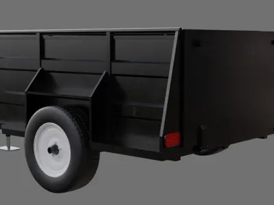 Utility Trailer 1A Low-poly 3D model