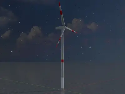 Wind turbine N1 H-150 RD 148 m Low-poly 3D model