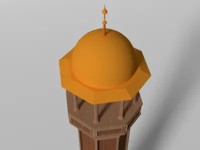 Minaret islamic - islamic Low-poly 3D model