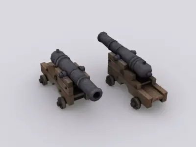 Cannon Low-poly 3D model buy