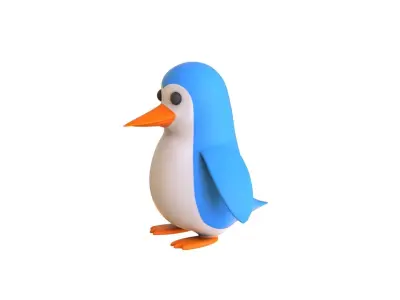 Cartoon Penguin v008 Low-poly 3D model