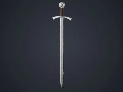 Scratched Sword PBR Low-poly 3D model