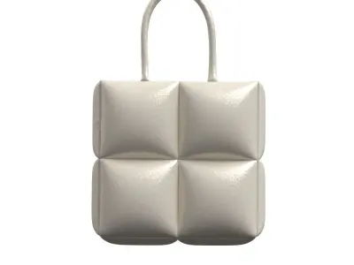 Ivory Padded Shopper Bag 3D model