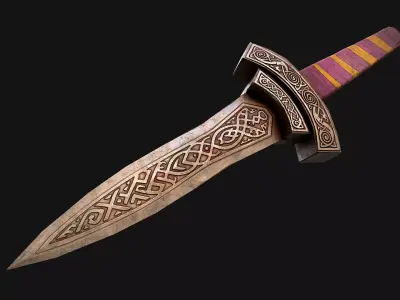 Medieval Dagger Short Sword Weapon Armory Low-poly 3D model